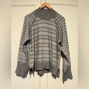 Cyrus Grey Striped Turtleneck Sweater